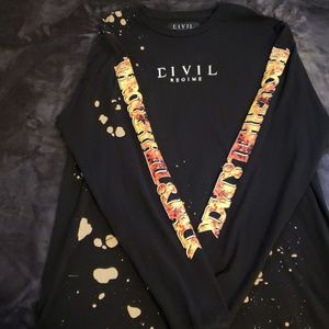 CIVIL Regime long sleeve black shirt.